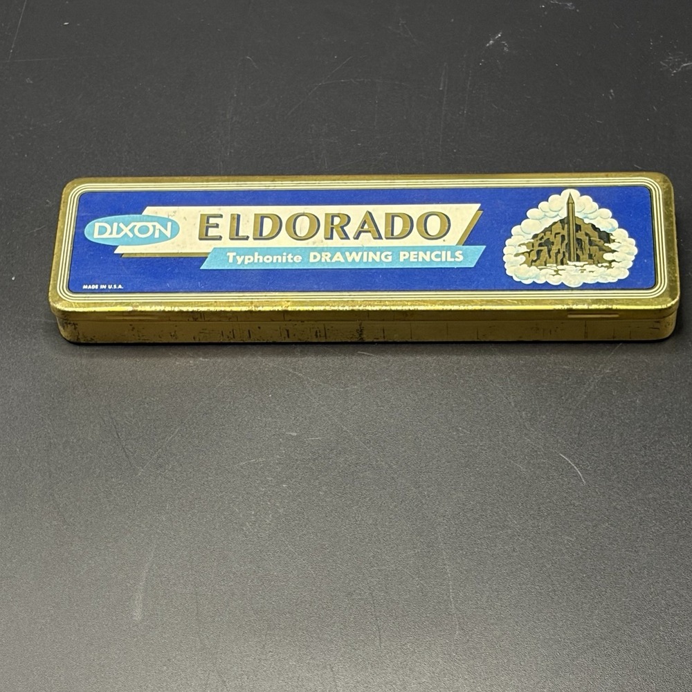Vintage Dixon Eldorado Typhonite Drawing Pencil Tin/storage /Advertisement/EMPTY